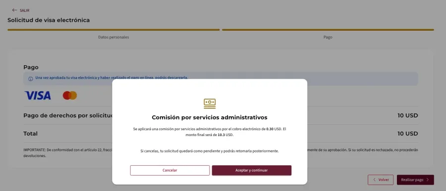 Imagem taxa adm visto mexico